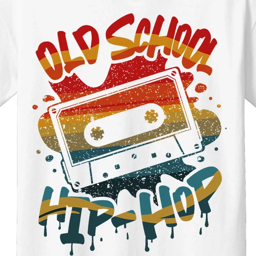 Retro Old School Hip Hop 80s 90s Graffiti Cassette Mixtape Kids T-Shirt