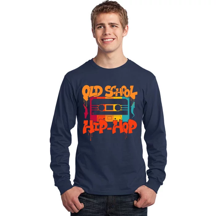 Retro Old School Hip Hop 80s 90s Graffiti Cassette Tall Long Sleeve T-Shirt