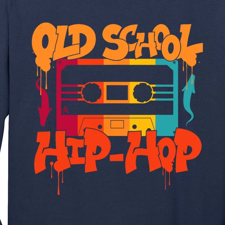 Retro Old School Hip Hop 80s 90s Graffiti Cassette Tall Long Sleeve T-Shirt