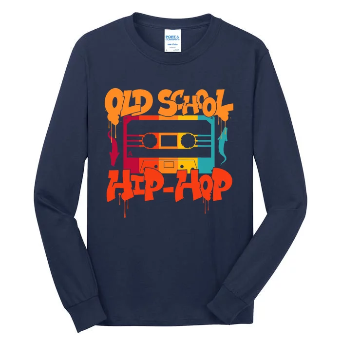 Retro Old School Hip Hop 80s 90s Graffiti Cassette Tall Long Sleeve T-Shirt