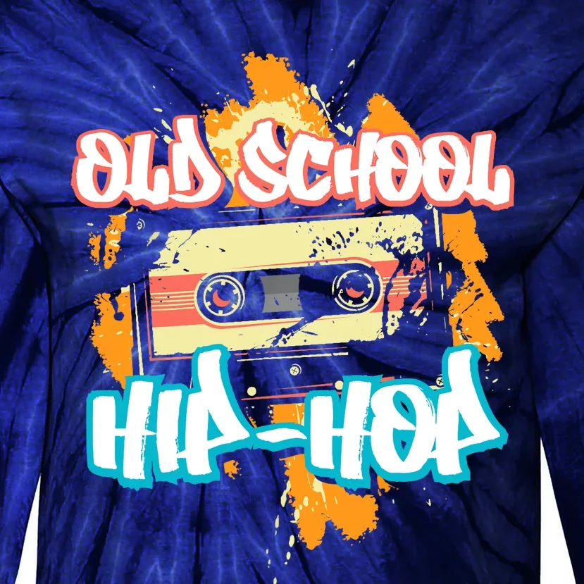 Retro Old School Hip Hop 80s 90s Graffiti Cassette Gift Tie-Dye Long Sleeve Shirt