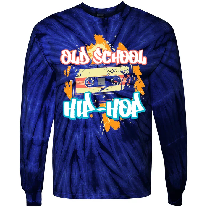 Retro Old School Hip Hop 80s 90s Graffiti Cassette Gift Tie-Dye Long Sleeve Shirt