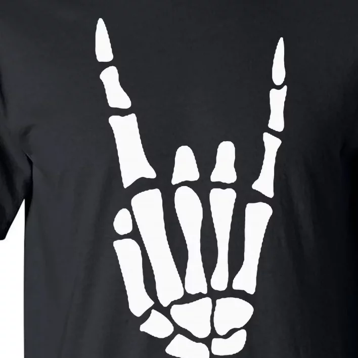 Rock On Skeleton Hand Sign Minimalistic Halloween Costume Tall T-Shirt