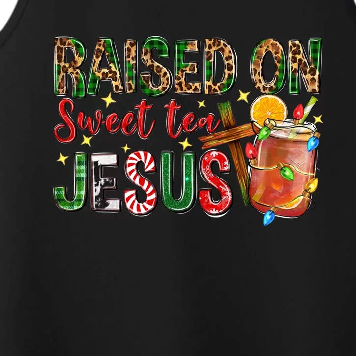 Raised On Sweet Tea Jesus Christmas Nativity Scene Christian Performance Tank