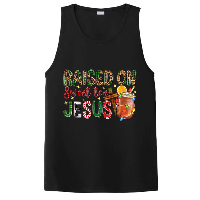 Raised On Sweet Tea Jesus Christmas Nativity Scene Christian Performance Tank