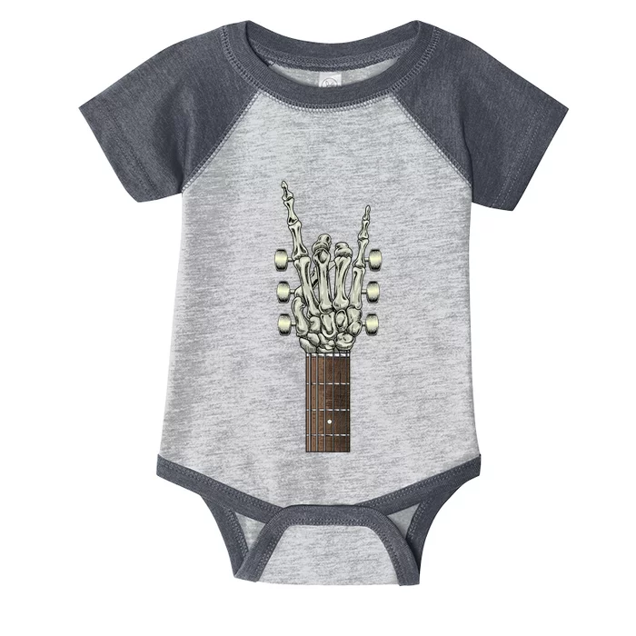 Rock On Skeleton Hand Guitar Rock & Roll Rock Band Infant Baby Jersey Bodysuit