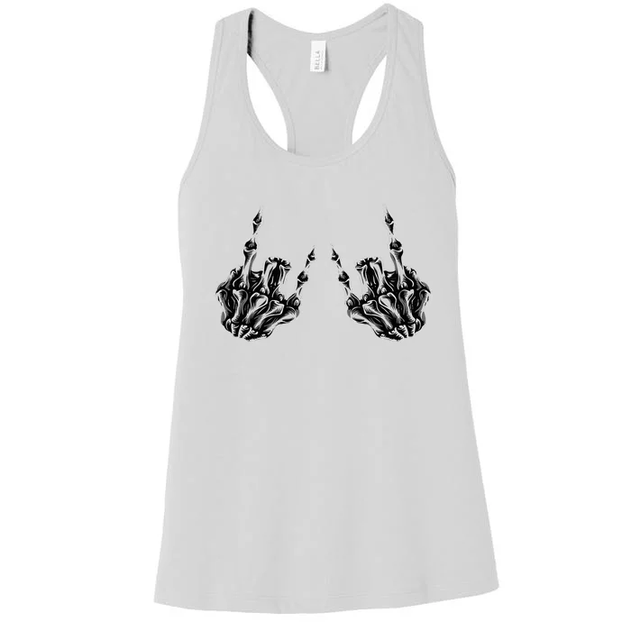 Rock On Skeleton Hand Sign Band Women's Racerback Tank