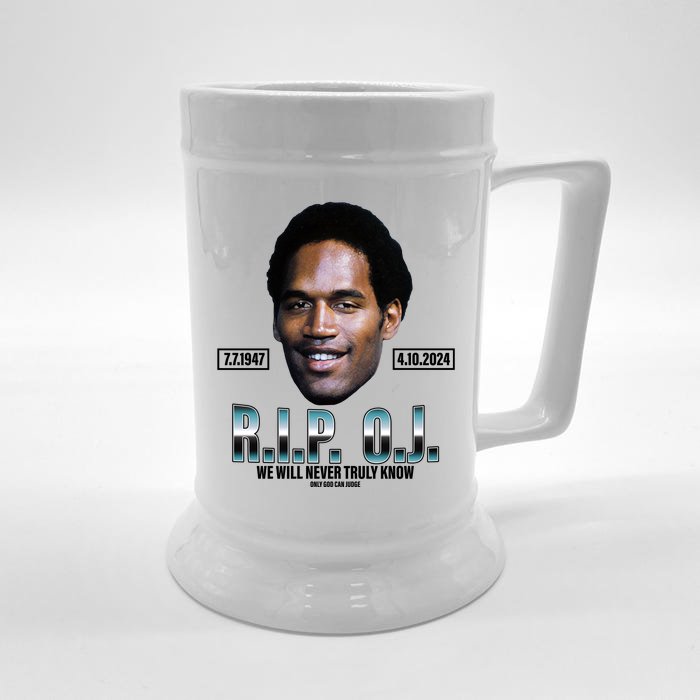 Rip Oj Simpson We Will Never Truly Know Only God Can Judge Front & Back Beer Stein