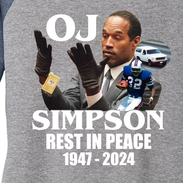 Rip Oj Simpson 1947 2024 Women's Tri-Blend 3/4-Sleeve Raglan Shirt