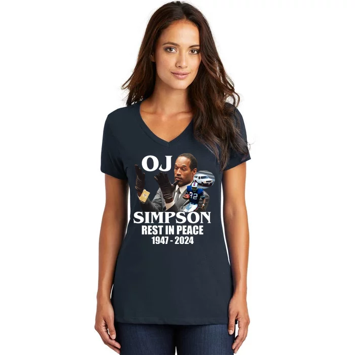 Rip Oj Simpson 1947 2024 Women's V-Neck T-Shirt