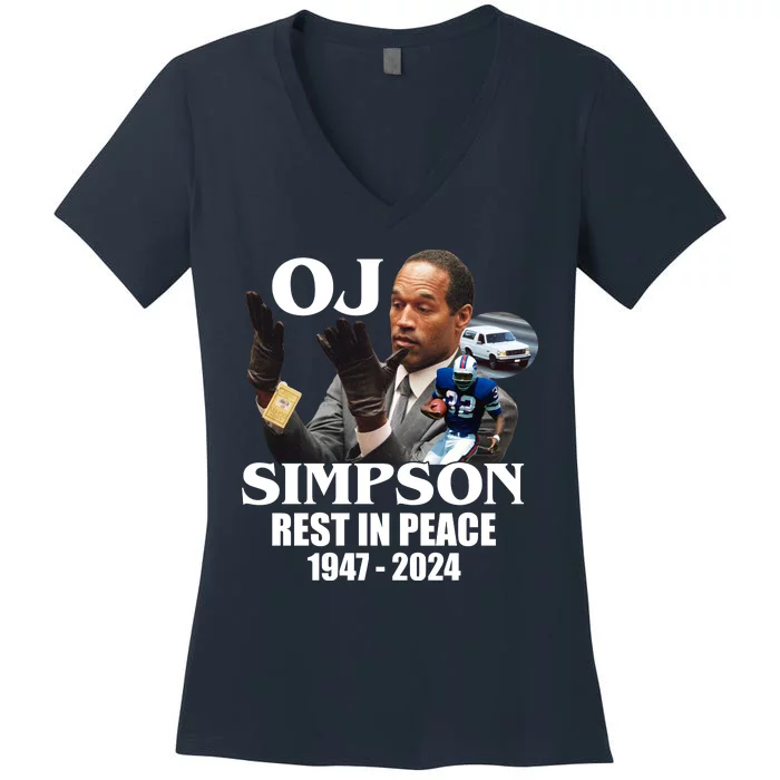 Rip Oj Simpson 1947 2024 Women's V-Neck T-Shirt