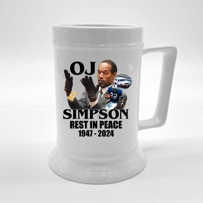 Rip Oj Simpson 1947 2024 Front & Back Beer Stein