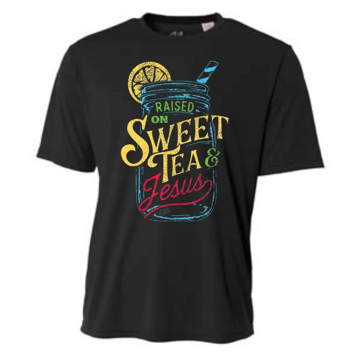 Raised On Sweet Tea & Jesus Southern Pride Iced Tea Cooling Performance Crew T-Shirt