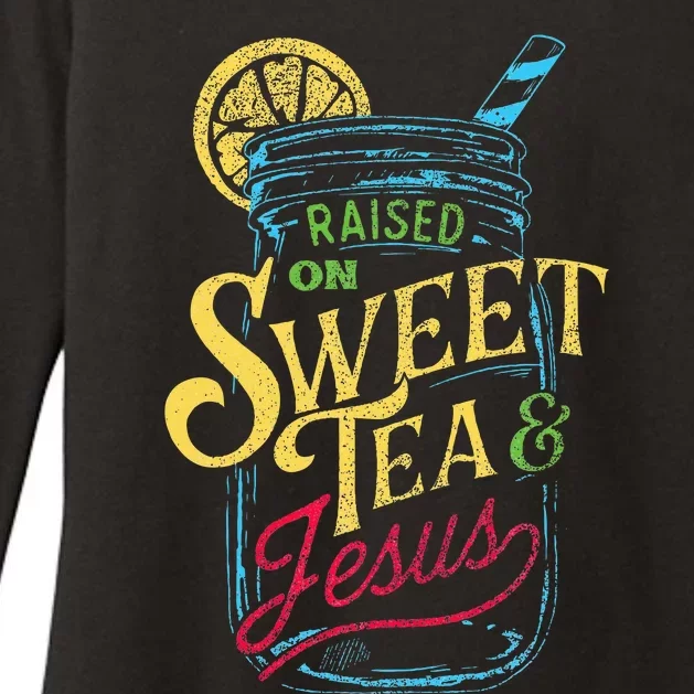 Raised On Sweet Tea & Jesus Southern Pride Iced Tea Womens CVC Long Sleeve Shirt