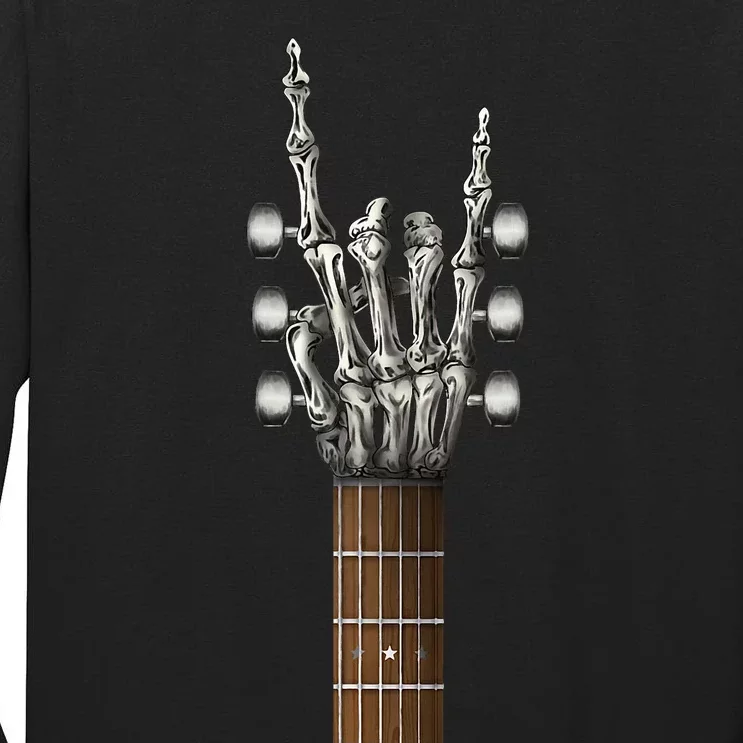 Rock On Skeleton Hand Guitar Rock & Roll Rock Band Tall Long Sleeve T-Shirt