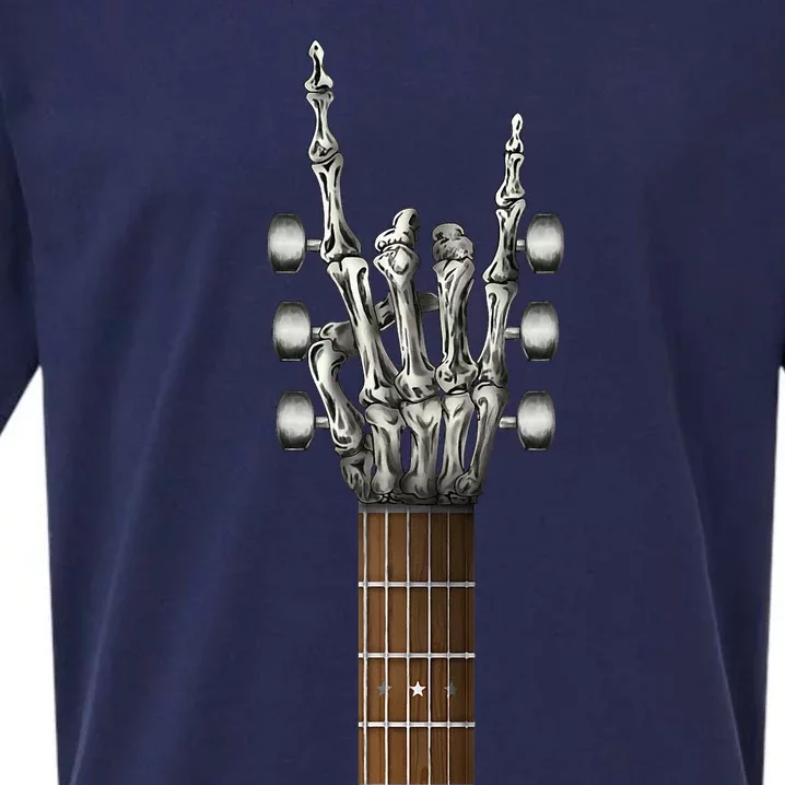 Rock On Skeleton Hand Guitar Rock & Roll Rock Band Sueded Cloud Jersey T-Shirt