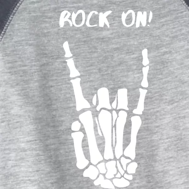 Rock On Skeleton Rock And Roll Halloween Costume Idea Toddler Fine Jersey T-Shirt