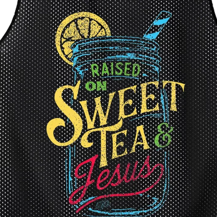 Raised On Sweet Tea & Jesus Southern Pride Iced Tea Mesh Reversible Basketball Jersey Tank