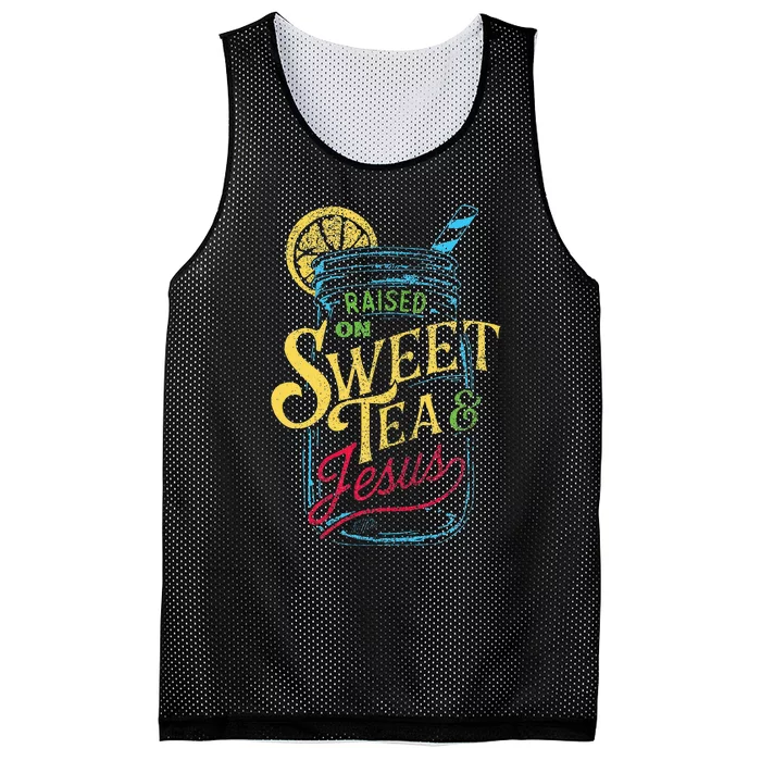 Raised On Sweet Tea & Jesus Southern Pride Iced Tea Mesh Reversible Basketball Jersey Tank