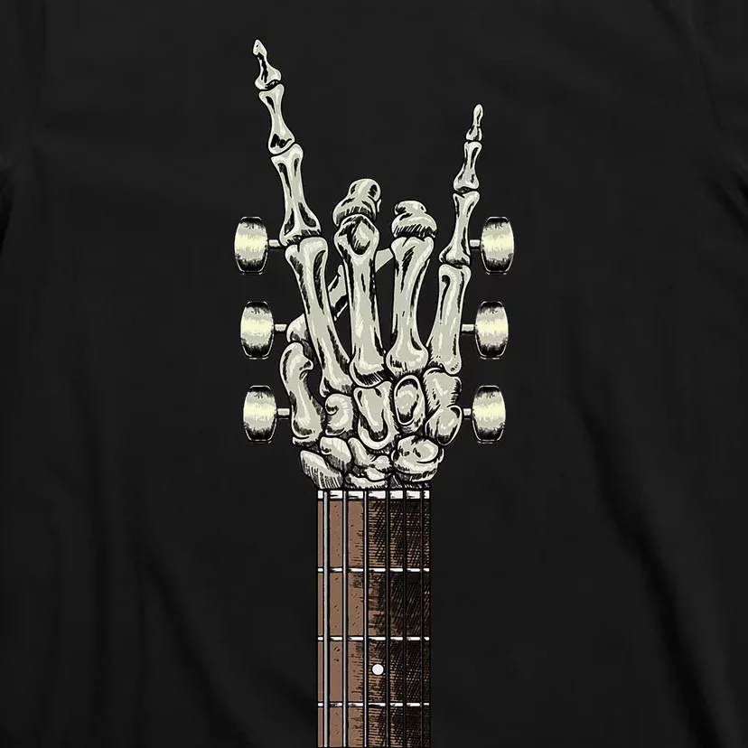 Rock On Skeleton Hand Guitar Rock & Roll T-Shirt