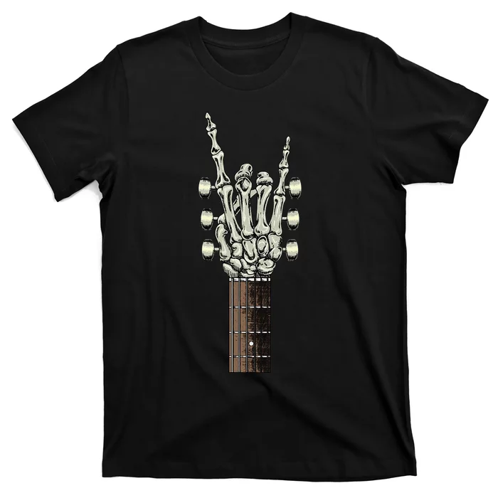 Rock On Skeleton Hand Guitar Rock & Roll T-Shirt