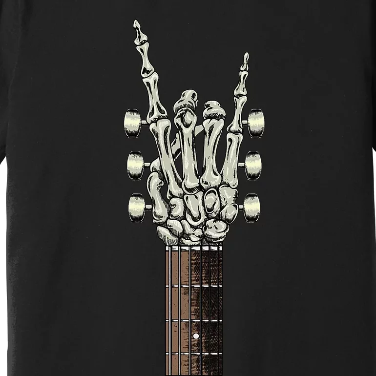 Rock On Skeleton Hand Guitar Rock & Roll Premium T-Shirt