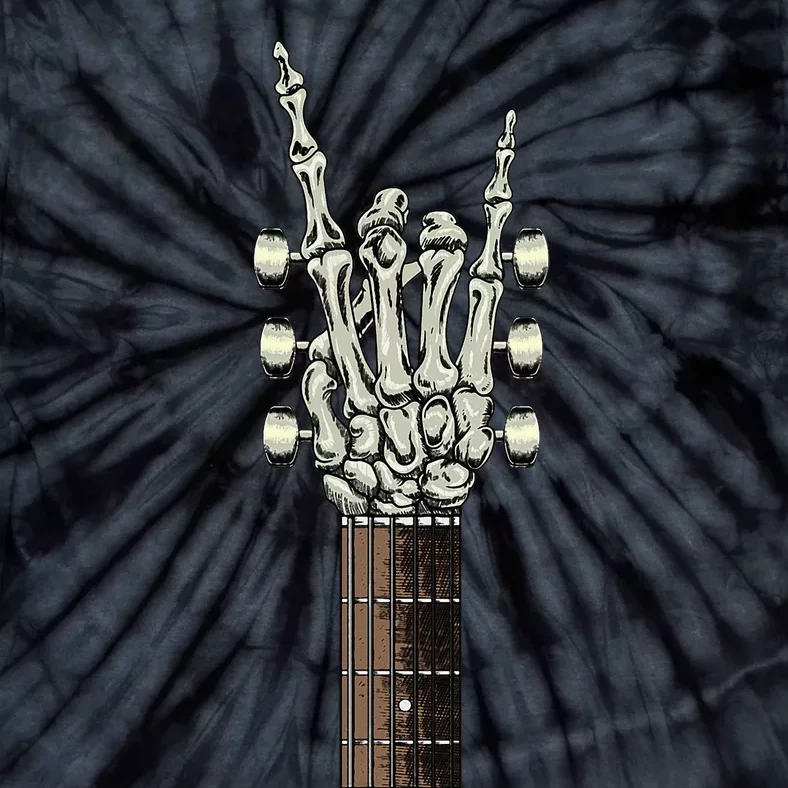 Rock On Skeleton Hand Guitar Rock & Roll Tie-Dye T-Shirt