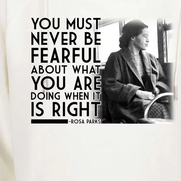 Rosa Parks Never be Fearful Black History Womens Funnel Neck Pullover Hood