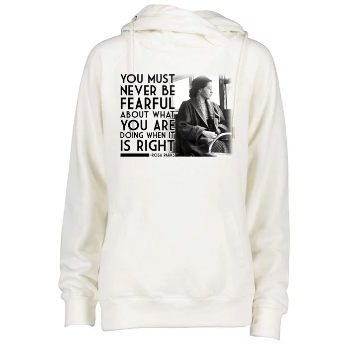 Rosa Parks Never be Fearful Black History Womens Funnel Neck Pullover Hood