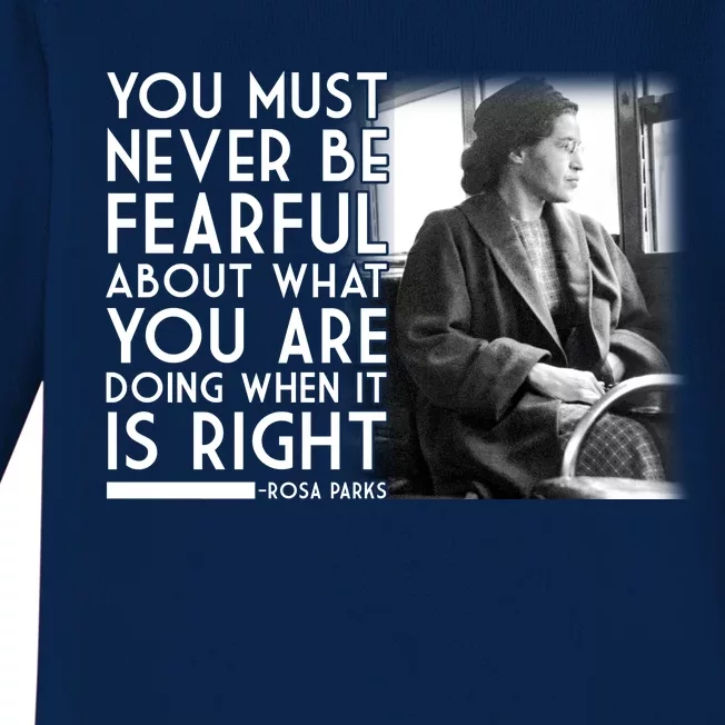 Rosa Parks Never be Fearful Black History Baby Long Sleeve Bodysuit