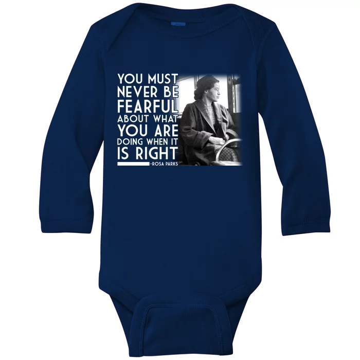 Rosa Parks Never be Fearful Black History Baby Long Sleeve Bodysuit