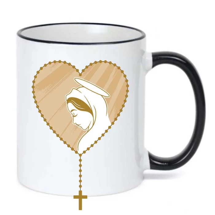 Rosary Virgin Mary Black Color Changing Mug