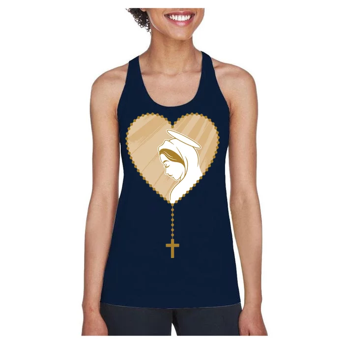 Rosary Virgin Mary Women's Racerback Tank