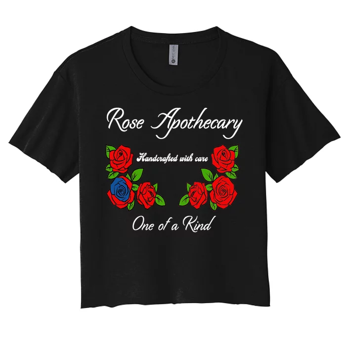 Rose Apothecary Handcrafted With Care One Of A Kind Women's Crop Top Tee