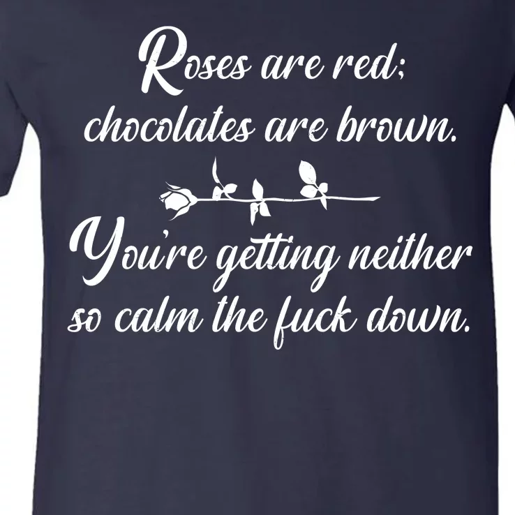 Rose Are Red Chocolates Are Brown V-Neck T-Shirt