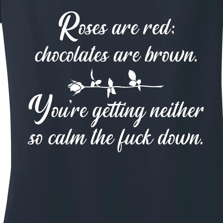 Rose Are Red Chocolates Are Brown Women's V-Neck T-Shirt