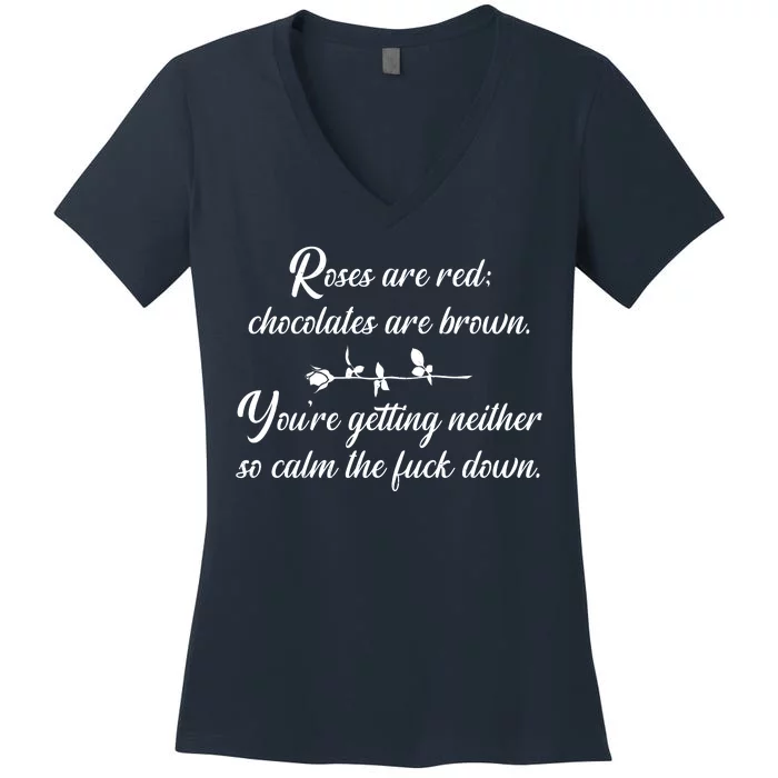 Rose Are Red Chocolates Are Brown Women's V-Neck T-Shirt