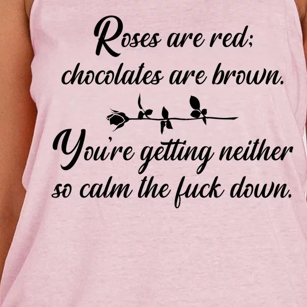 Rose Are Red Chocolates Are Brown Women's Knotted Racerback Tank