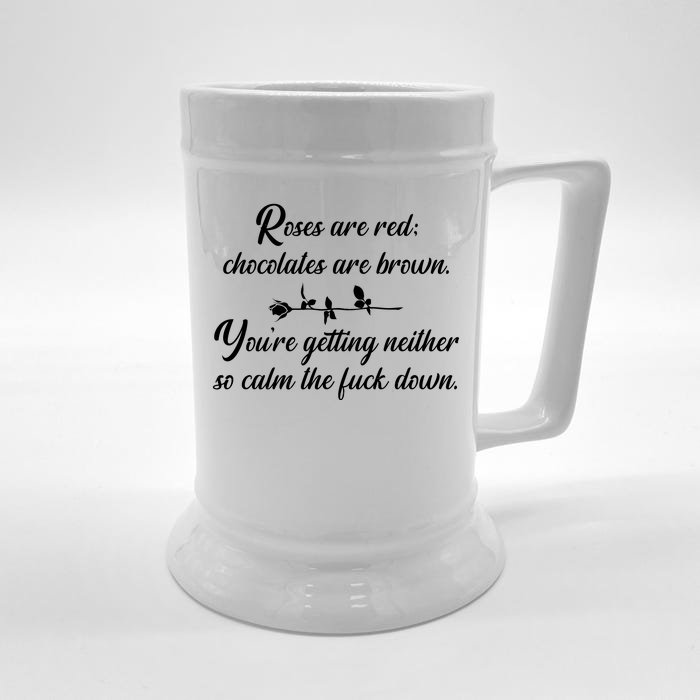 Rose Are Red Chocolates Are Brown Front & Back Beer Stein