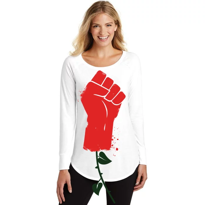 Rose Fist Women's Rights Women's Perfect Tri Tunic Long Sleeve Shirt