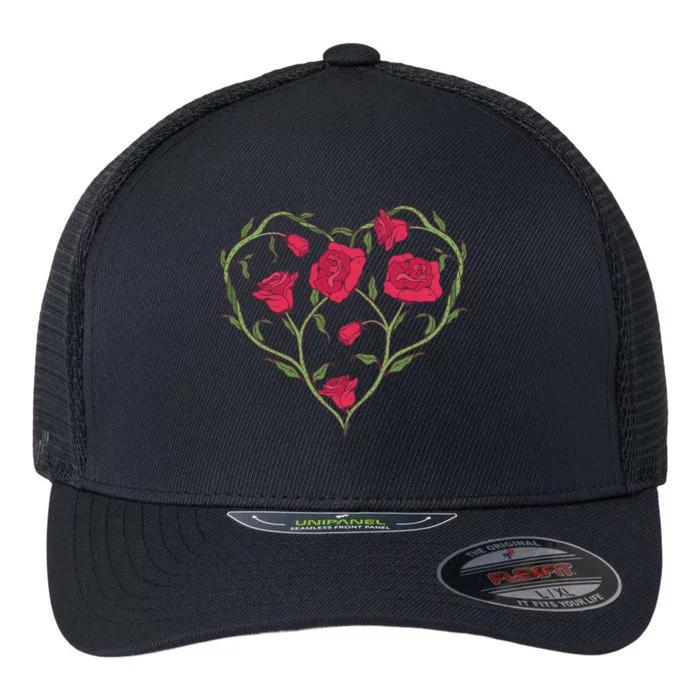 Rose Heart Flexfit Unipanel Trucker Cap