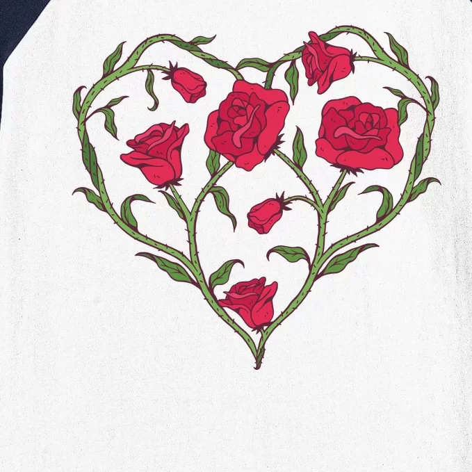 Rose Heart Baseball Sleeve Shirt