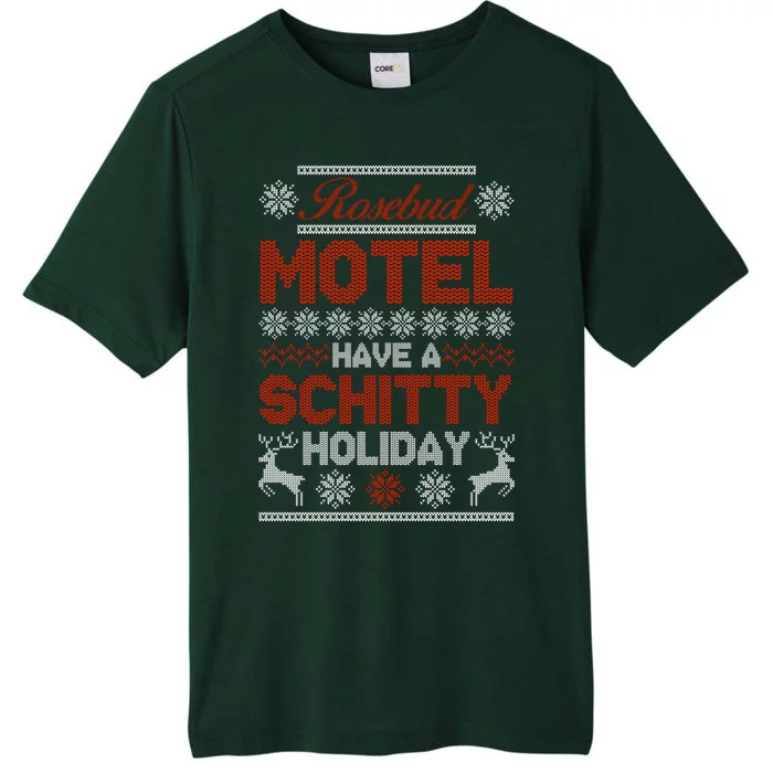 Rosebud Motel Have A Schitty Holiday Ugly Christmas Sweater ChromaSoft Performance T-Shirt