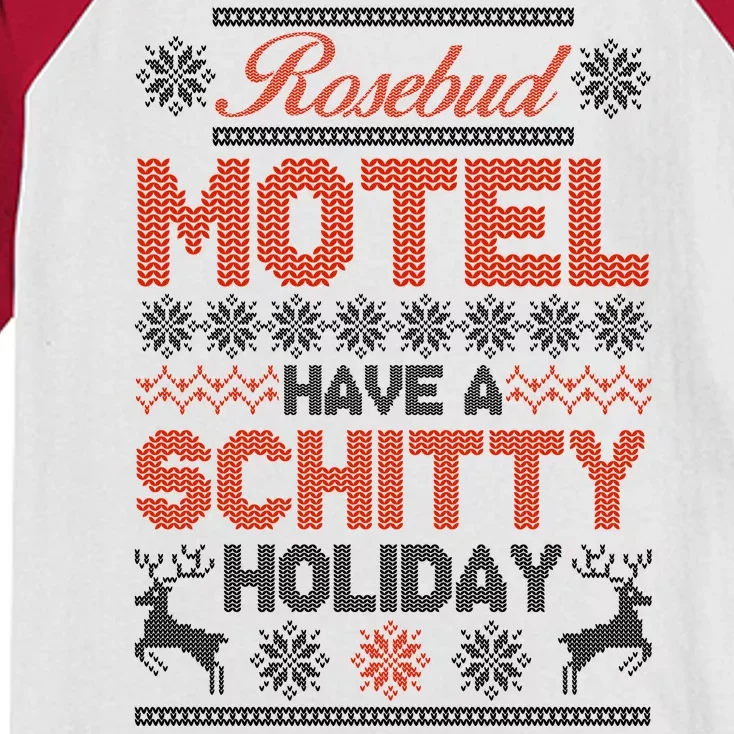 Rosebud Motel Have A Schitty Holiday Ugly Christmas Sweater Kids Colorblock Raglan Jersey