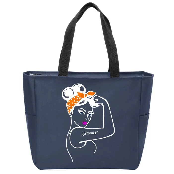 Rosie The Riveter Girl Power Zip Tote Bag