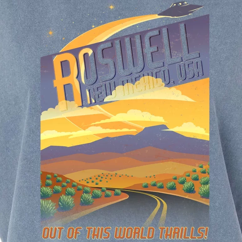 Roswell New Mexico Travel Poster Garment-Dyed Women's Muscle Tee