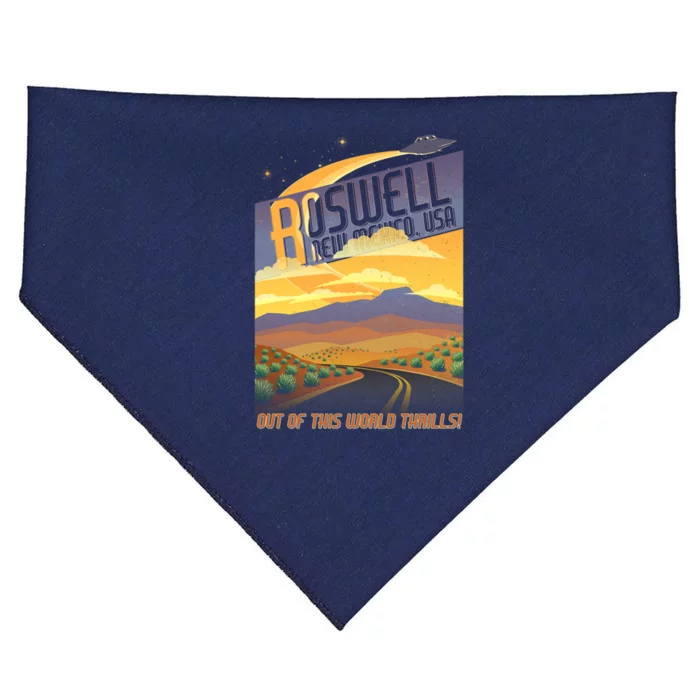 Roswell New Mexico Travel Poster USA-Made Doggie Bandana