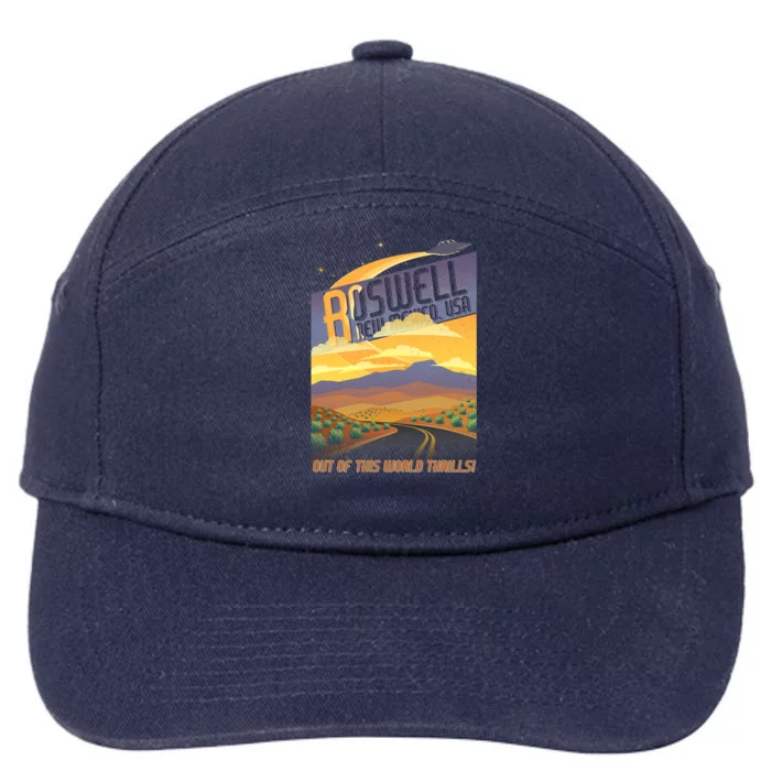 Roswell New Mexico Travel Poster 7-Panel Snapback Hat