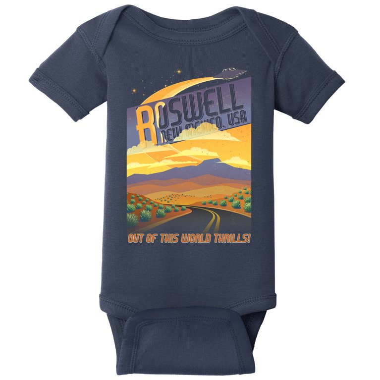 Roswell New Mexico Travel Poster Baby Bodysuit