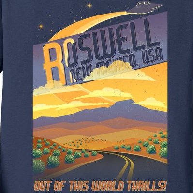 Roswell New Mexico Travel Poster Kids Long Sleeve Shirt
